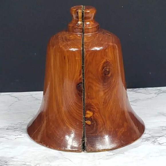 Handmade Wood Bell Bookend Set Vintage - Picture 2 of 9